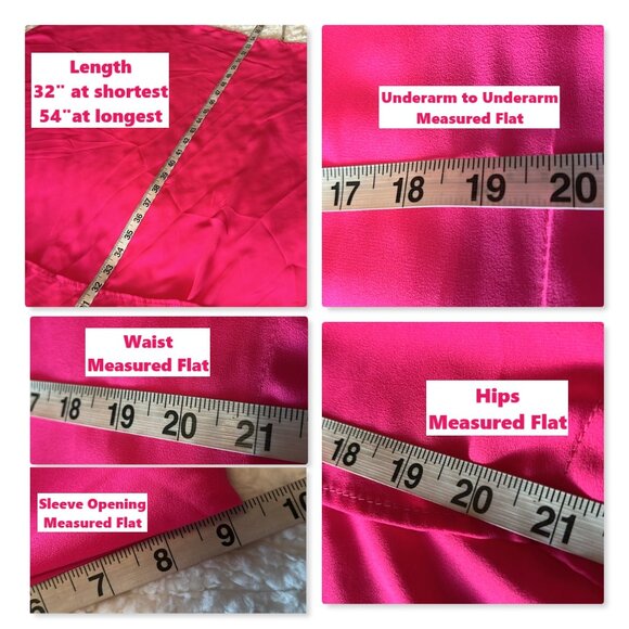 Adrienne Hot Fluorescent Pink High Low Dress Coverup Top Sz S - Picture 13 of 13